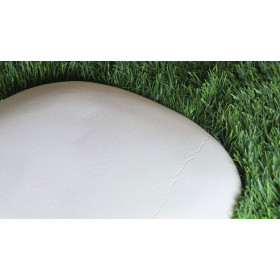 Pas japonais de jardin en pierre reconstituée galet blanc