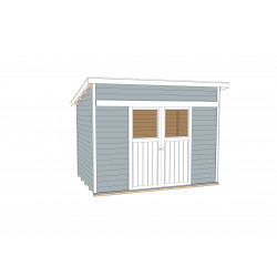 Abri de jardin en épicéa de couleur gris - 209 x 295 x 238 cm – 6,16 m² - Toiture membrane