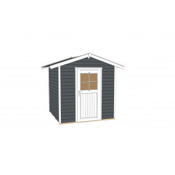 Abri de jardin anthracite avec une porte vitrée – 125 x 204 x 227 cm – 3 m²