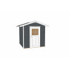 Abri de jardin anthracite avec une porte vitrée – 125 x 204 x 227 cm – 3 m²