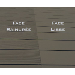 Lame de terrasse alvéolaire réversible composite - 260 x 14,6 x 2,4 cm – Chocolat 