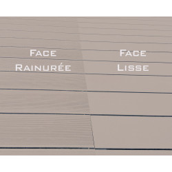 Lame de terrasse alvéolaire réversible composite - 260 x 14,6 x 2,4 cm – Beige