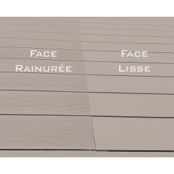 Lame de terrasse alvéolaire réversible composite - 260 x 14,6 x 2,4 cm – Beige