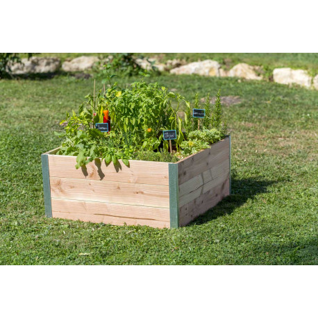 Petit carré potager en bois douglas non traité - 80 x 75 x 36 cm