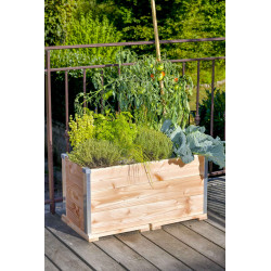 Jardinière potagère en bois pour terrasse ou balcon – 75 x 35 x 36 cm