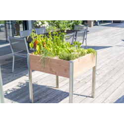 Carré potager sur pied en bois Douglas non traité grand modèle – 80 x 75 x 80 cm