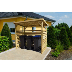 Abri bûches en pin traité en autoclave - 114 x 264 x 204 cm