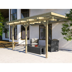 Pergola de 9,68 m² en pin traité autoclave -  306 x 424 x 271 cm