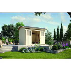 Abri de jardin en épicéa - portes coulissantes - 209 x 295 x 248 cm - 6,16 m² - Toiture membrane