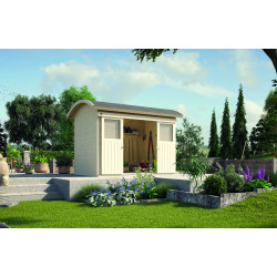 Abri de jardin en épicéa - portes coulissantes - 209 x 295 x 248 cm - 6,16 m² - Toiture membrane