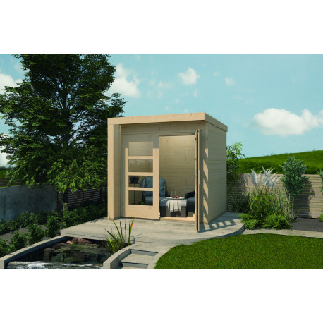 Abri de jardin carré en épicéa brut – 205 x 209 x 218 cm - 4,28 m² - Toiture membrane