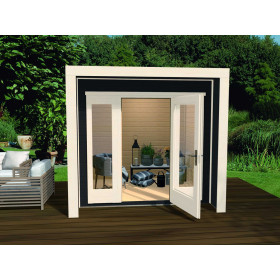 Abri de jardin avec fenêtres panoramiques - 235 x 239 x 227 cm – 5,61 m² - Toiture membrane