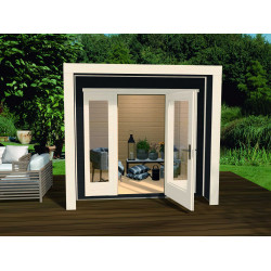 Abri de jardin avec fenêtres panoramiques - 235 x 239 x 227 cm – 5,61 m² - Toiture membrane