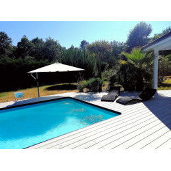 Lame de terrasse alvéolaire réversible composite - 260 x 14,6 x 2,4 cm – Gris 