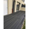 Lame de terrasse alvéolaire réversible composite - 260 x 14,6 x 2,4 cm – Gris Anthracite
