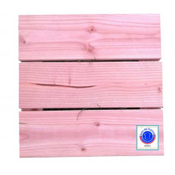 Lot de 4 dalles carrées en bois Douglas non traité - 37 x 37 x 3.8 cm