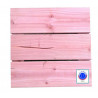 Lot de 4 dalles carrées en bois Douglas non traité - 37 x 37 x 3.8 cm