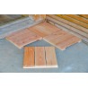 Lot de 4 dalles carrées en bois Douglas non traité - 37 x 37 x 3.8 cm