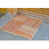 Lot de 4 dalles carrées en bois Douglas non traité - 37 x 37 x 3.8 cm