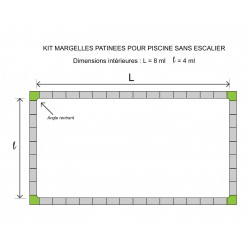 Kit margelle en pierre reconstituée plate 2,5 cm 4 x 8 ml ocre nuancé