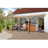 Pergola en pin traité autoclave avec toit en PVC de 16 m² - 579 x 279 x 271 cm