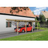 Pergola en pin traité autoclave avec toit en PVC de 16 m² - 579 x 279 x 271 cm