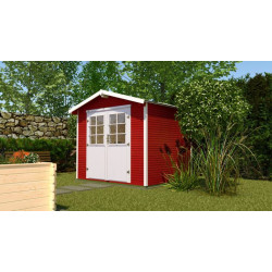 Abri de jardin en épicéa rouge suédois - 205 x 301 x 234 cm – 6,17 m² - Toiture Bardeau Bitumeux 