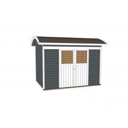 Abri de jardin arrondi en bois d’épicéa – 209 x 295 x 248 cm – 5,96 m² - Toiture membrane 