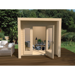 Abri de jardin contemporain en épicéa brut - 235 x 239 x 227 cm – 4,37 m² - Toiture membrane