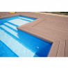 Lame de terrasse pleine en composite réversible - 260 x 14 x 2 cm - Couleur chocolat