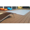 Lame de terrasse pleine en composite réversible - 260 x 14 x 2 cm - Couleur chocolat