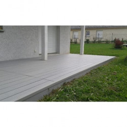 Lame pleine pour terrasse réversible en composite de couleur gris clair – 260 x 14 x 2 cm