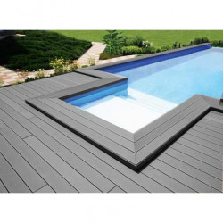 Lame pleine pour terrasse en composite réversible de couleur gris anthracite – 260 x 14 x 2 cm