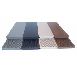 Lame pleine pour terrasse en composite réversible de couleur gris anthracite – 260 x 14 x 2 cm