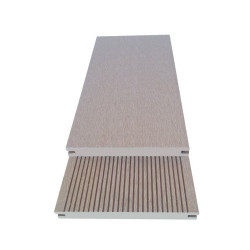 Lame pleine pour terrasse en composite réversible - 260 x 14 x 2 cm – Couleur beige