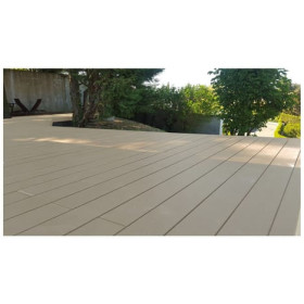 Lame pleine pour terrasse en composite réversible - 260 x 14 x 2 cm – Couleur beige