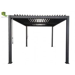 Pergola bioclimatique autoportée en aluminium avec lames orientables manuellement – 4 x 3 m – 12 m²