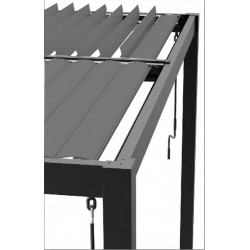 Pergola bioclimatique autoportée en aluminium avec lames orientables manuellement – 4 x 3 m – 12 m²