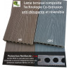 Lame alvéolaire coextrudée antidérapante en composite réversible - 260 x 15 x 2.3 cm - Couleur Ipé
