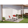 Pergola à adosser en aluminium blanc – 305 x 295 x 260 cm – 9 m² - Toit en polycarbonate