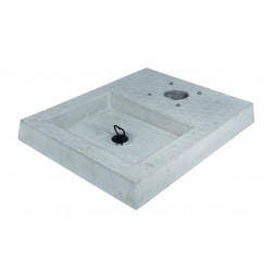 Socle en ciment avec bassin pour fontaine de jardin – 50 x 40 x 5 cm