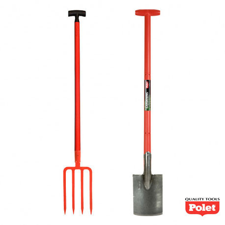 Lot d’outils de jardin bêche et fourche à bêcher manche fibre 95 cm - POLET