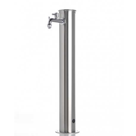 Fontaine de jardin en Inox avec robinet – 16 x 30 x 85 cm