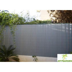 Canisse de jardin en PVC 250 x 180 cm gris perle 