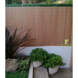 Canisse de jardin en PVC 250 x 120 cm Teck effet bois