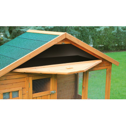 Poulailler Volière Dakota en bois traité avec toit en toile goudronnée – Capacité 4 à 6 poules - 200 x 86 x 150 cm