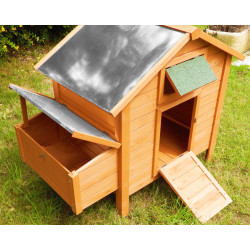 Poulailler Island Premium en bois traité – Capacité 6 à 8 poules – 130 x 80 x 115 cm