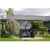 Coffre de rangement multifonctions en résine noir et gris Woodland - Contenance 2000 L – 177 x 113 x 134 cm