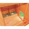 Poulailler Ottawa en bois teinté et toiture en métal galvanisé – Capacité 5 à 7 poules – 140 x 88 x 116 cm