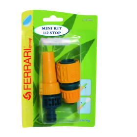 Mini kit avec petite lance réglable et raccord aquastop pour tuyau Ø int. 13 mm